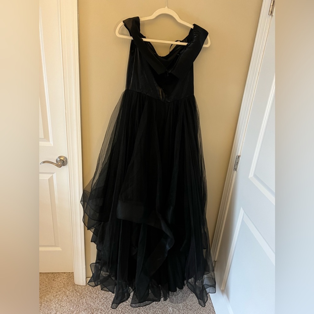 La Femme Off The Shoulder Evening Gown Dress Black - Picture 5 of 11